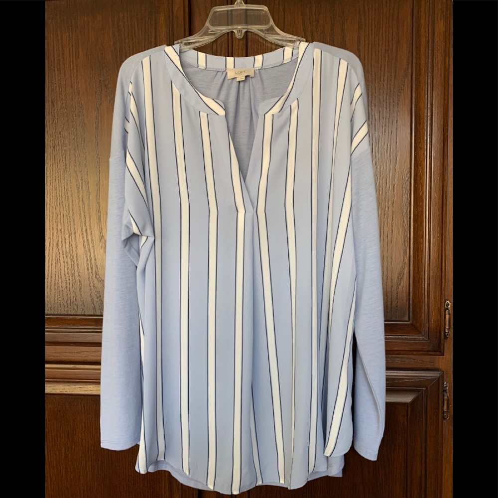 LOFT powder blue top